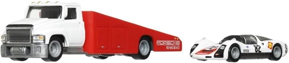 Hot Wheels Premium Car Culture Team Transport Flf56-Hrv47 '66 Porsche 906 Carrera 6 & Carry On ürün görseli 1