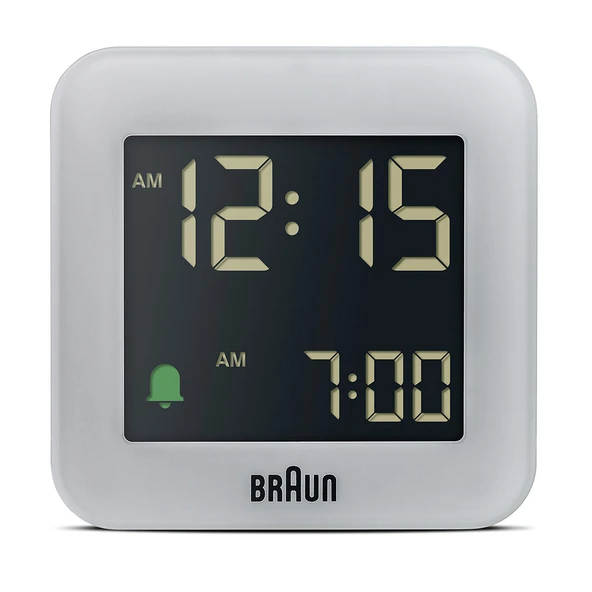 Braun BC08G Gri Klasik Seyahat Dijital Alarmlı Masa Saati ürün görseli 1
