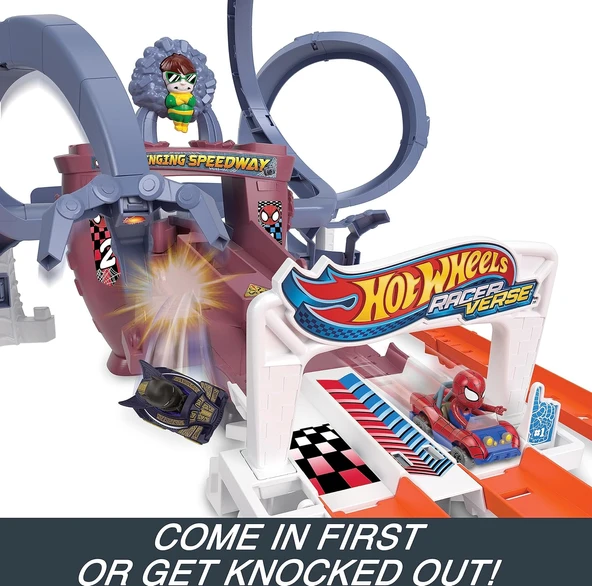 Hot Wheels Racerverse Marvel Pist Seti - Resim 5