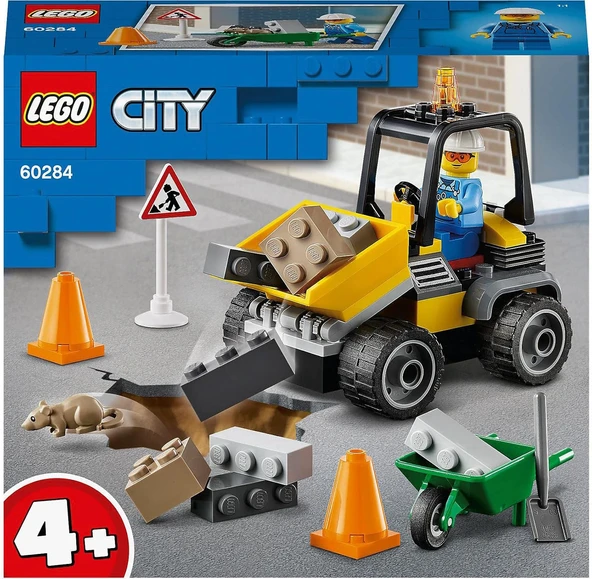 Lego City Yol Çalışması Aracı 60284 - Çocuklar Için Yol Çalışması Oyuncak Yapım Seti (58 Parça) ürün görseli 1