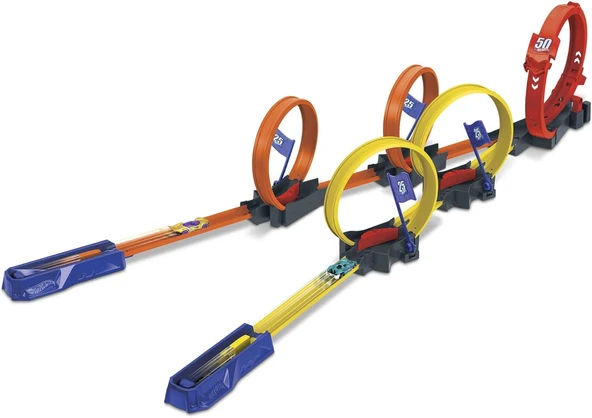 Hot Wheels Çok Çemberli Yarış Oyun Seti, 1 Hot Wheels Araba Dahil, Tek Kişilik Veya Çok Oyunculu Rek ürün görseli 1
