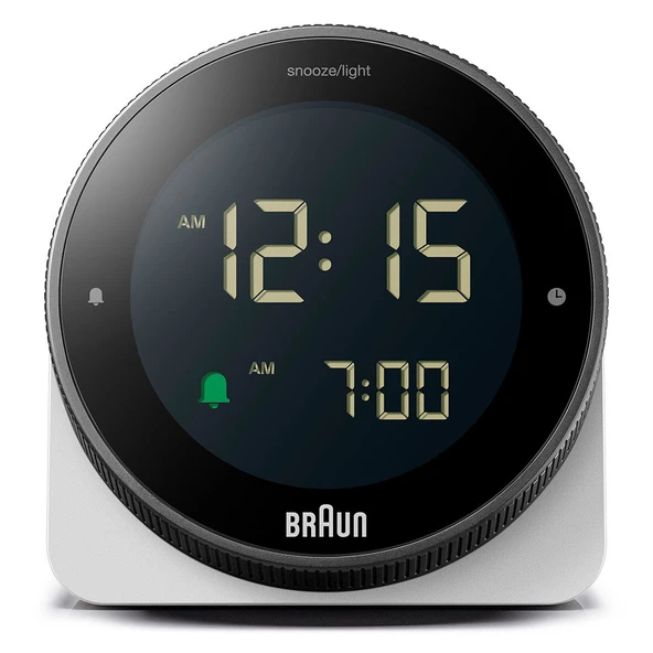Braun BC24W Beyaz Dokunmatik Ekranlı Dijital Alarmlı Masa Saati ürün görseli 1