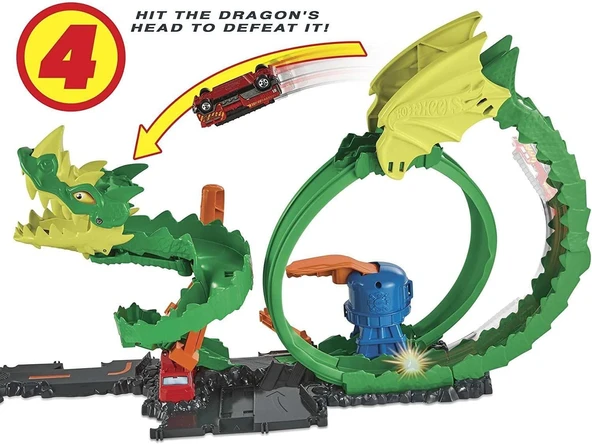 Hot Wheels Ejderha Ile Mücadele Pisti, 5 Yaş Ve Üzeri, Hdp03 - Resim 6