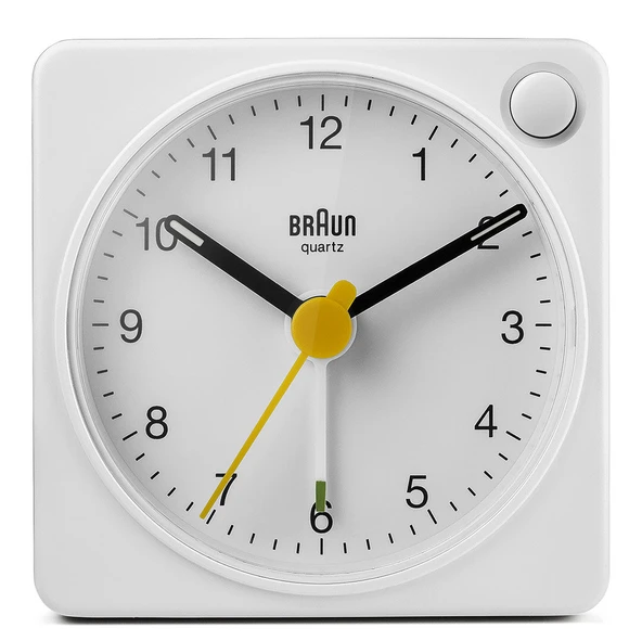 Braun BC02XW Beyaz Klasik Seyahat Analog Alarmlı Masa Saati ürün görseli 1