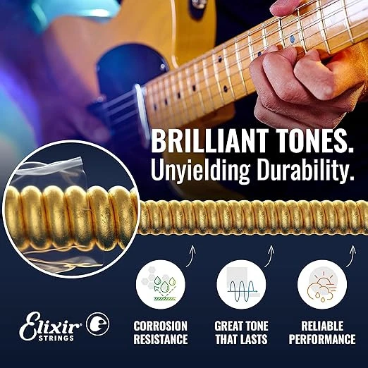 Elixir 12002 Nanoweb Super Light Elektro Gitar Teli (9-42) - Resim 3