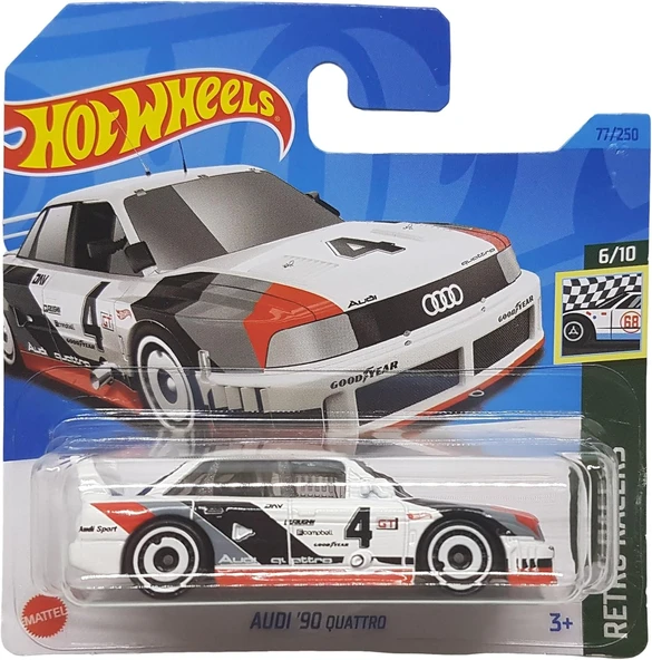 Hot Wheels - Audi ´90 Quattro - Retro Racers 6/10 - Hkg35 - Short Card - Good Year - Beyaz - Mattel ürün görseli 1