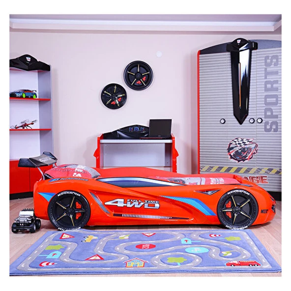 Arabalı Yatak, Mercedes Rüzgarlıklı Arabalı Yatak - Kırmızı ürün görseli 1
