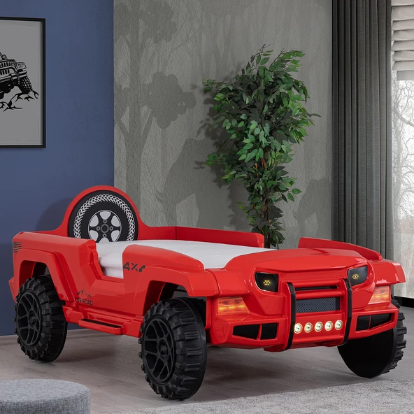 Arabalı Yatak, Jeep Arabalı Yatak - Kırmızı ürün görseli 1