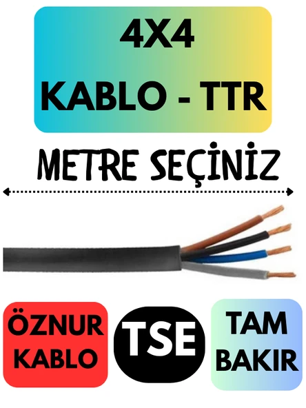 Öznur 4X4 TTR Kablo Metre Seçenekli (Siyah) ürün görseli 1