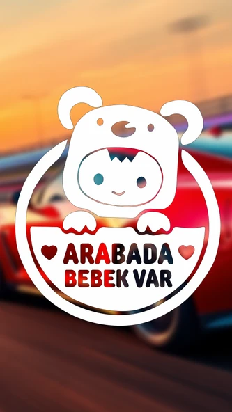 Arabada Bebek Var Araba Cam Sticker 24x28cm 2 Elli ürün görseli 1