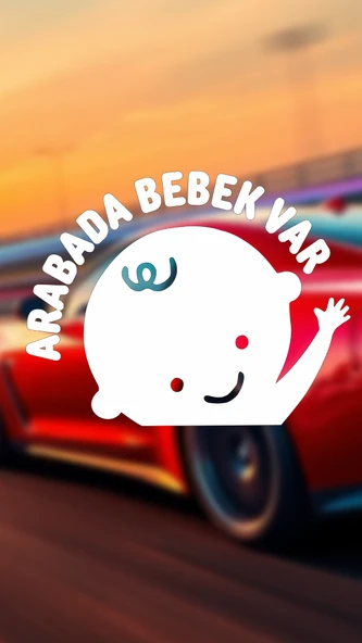 Arabada Bebek Var Araba Cam Sticker 24x28cm Tek Elli ürün görseli 1