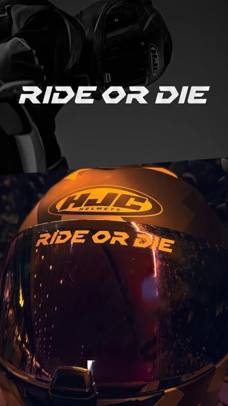 Ride or Die Yazı JDM Motosiklet Kask Etiket Sticker 11x1cm Beyaz Renk ürün görseli 1