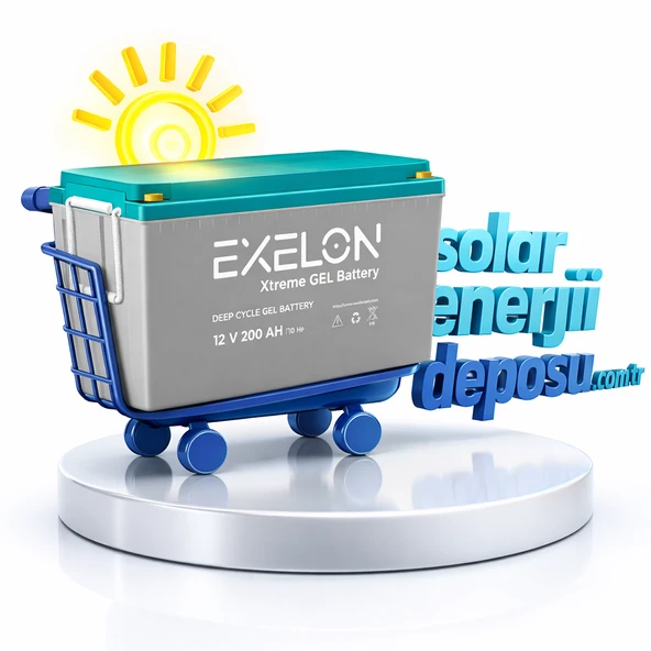 Exelon 12 Volt 200 Amper Jel Akü Derin Döngü Deep Cycle ürün görseli 1