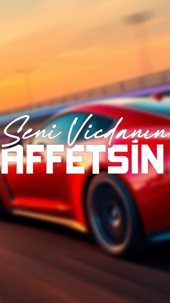Seni Vicdanın Affetsin Yazı JDM Araba-Motosiklet Cam Etiket Sticker 24x8,4cm Beyaz Renk ürün görseli 1