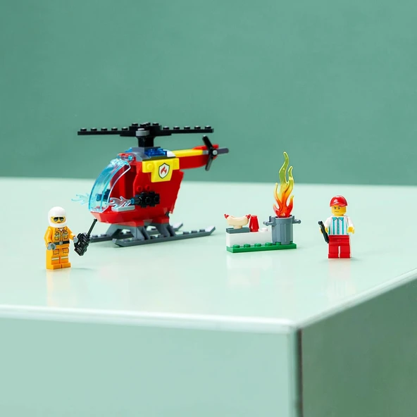Lego City 60318 Fire Helicopter - Resim 5