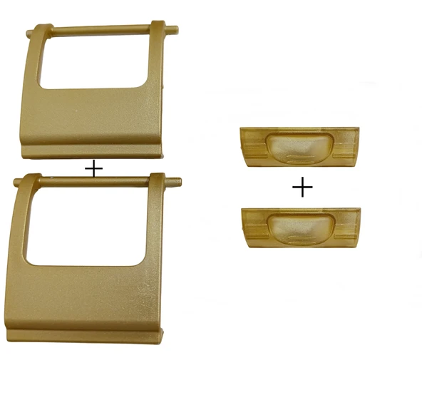 Motek Gold Çamaşır Sepeti Yedek Parça Seti 40LT 80LT Uyumlu 2Ad Golt Buton+2Ad Golt Yan Klips ürün görseli 1