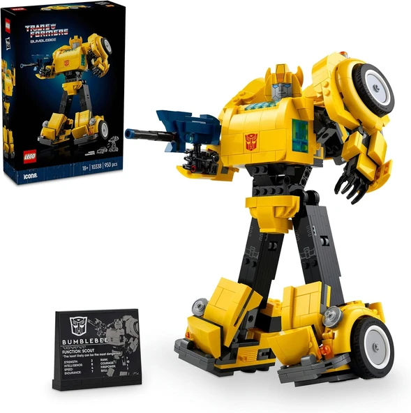 Lego Icons Transformers Bumblebee 10338, Yetişkinler İçin Koleksiyonluk Robot Aksiyon Figürü Yapım S ürün görseli 1