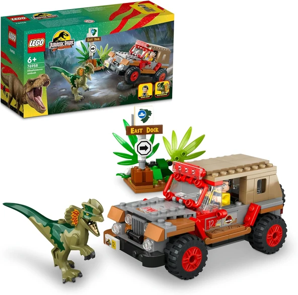 Lego Jurassic Park Dilophosaurus Pususu 76958, 6 Yaş Ve Üzeri Çocuklar Için Yaratıcı Oyuncak Dinozor ürün görseli 1