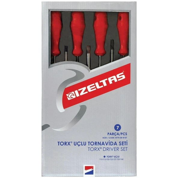 İzeltaş 4775008107 Torx Uçlu Tornavida Takımı 7 Parça ürün görseli 1