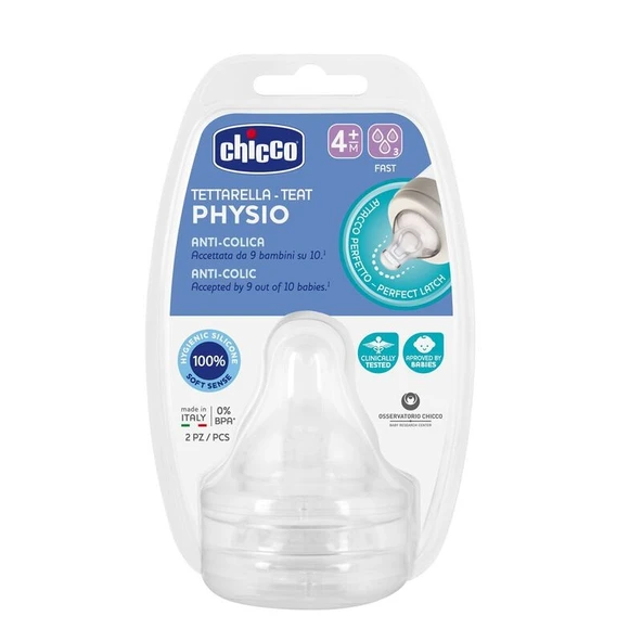 Chicco Wellbeing Silikon 2'li Biberon Emziği 4 ay+ ürün görseli 1