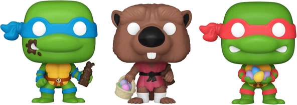 Funko Pocket Pop!: Teenage Mutant Ninja Turtles - Paskalya Kıymık, Leonardo Ve Raphael 3'Lü Paket ürün görseli 1