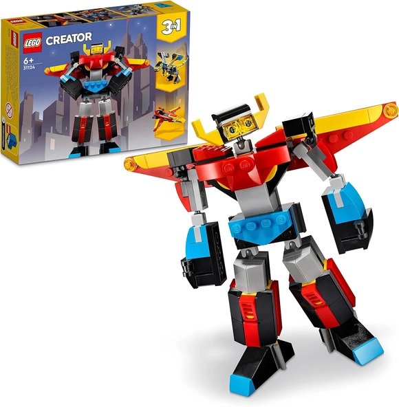 Lego® Creator 3’Ü 1 Arada Süper Robot 31124-7 Yaş Ve Üzeri Için Oyuncak Robot, Jet Uçağı Ve Ejderha ürün görseli 1