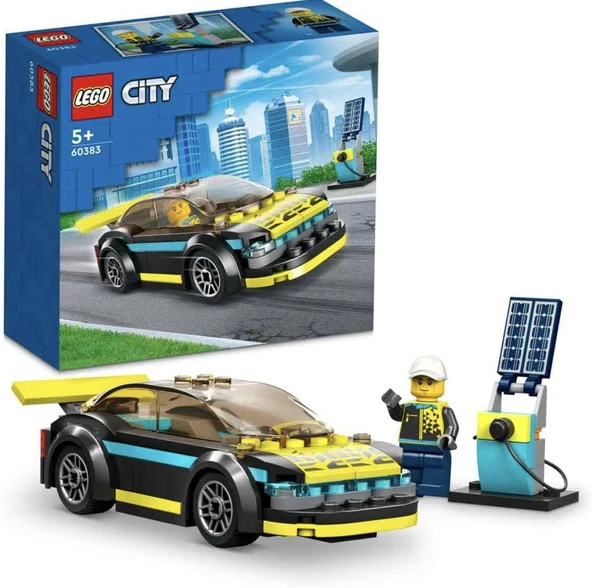 Lego® City Elektrikli Spor Araba 60383-5 Yaş Ve Üzeri Çocuklar Için Oyuncak Şarj İstasyonu Ve Sürücü ürün görseli 1
