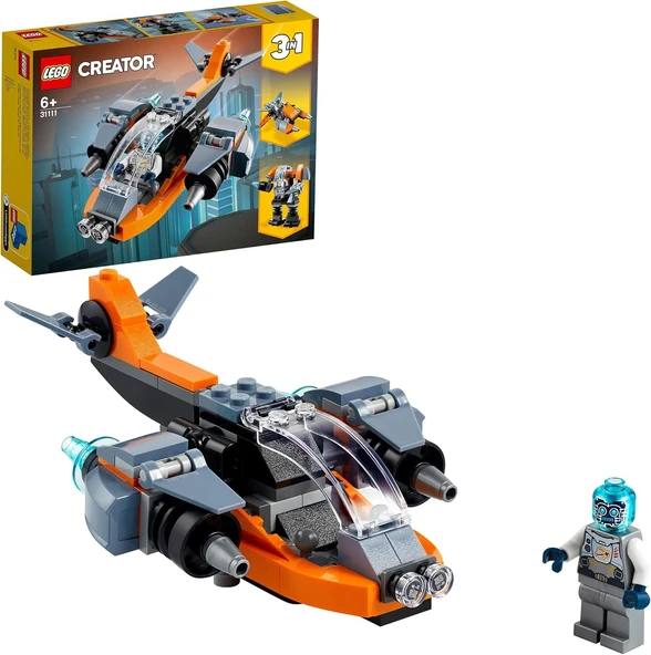 Lego Creator 3’Ü 1 Arada Siber İnsansız Hava Aracı 31111-6 Yaş Ve Üzeri Çocuklar İçin Siber İnsansız ürün görseli 1