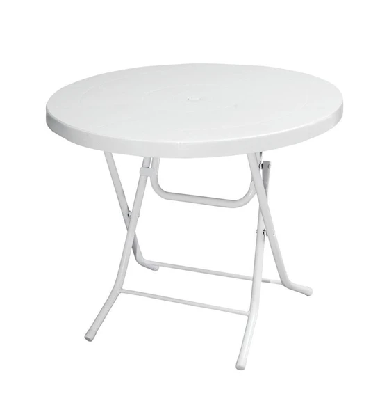 Omnipazar MT-GFM206 Luce Plastik Yuvarlak Katlanır Bahçe Balkon Masa Ø85 cm Beyaz ürün görseli 1