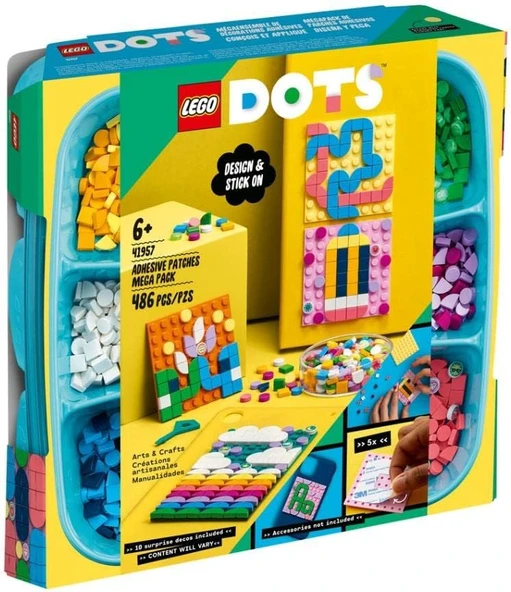 Lego® Dots Yapıştırılabilir Kare Parçalar Mega Paket 41957-6 Yaş Ve Üzeri Çocukların Tasarımlarını P ürün görseli 1