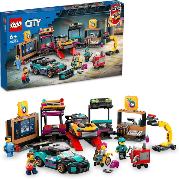 Lego® City Araç Modifiye Atölyesi 60389-6 Yaş Ve Üzeri Çocuklar Için 2 Kişiselleştirilebilir Araba İ ürün görseli 1
