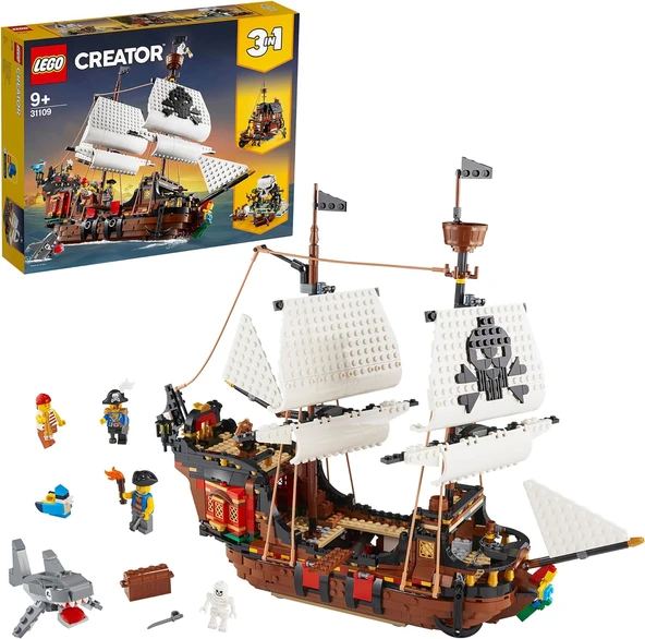 Lego® Creator 3’Ü 1 Arada Korsan Gemisi 31109-9 Yaş Ve Üzeri İçin Yaratıcı Oyuncak Yapım Seti (1260 ürün görseli 1