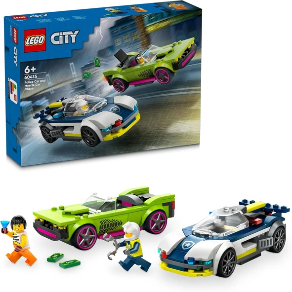 Lego City Polis Arabası Ve Spor Araba Takibi 60415-6 Yaş Ve Üzeri Çocuklar Için Polis Minifigürü İçe ürün görseli 1