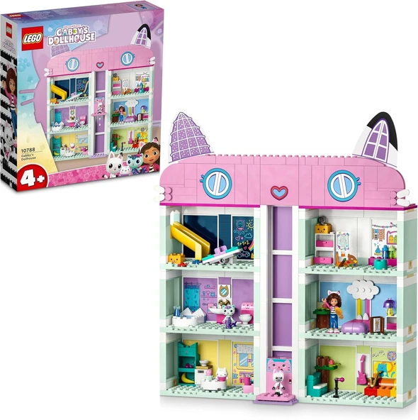 Lego® Gabby’S Dollhouse 10788-4 Yaş Ve Üzeri Çocuklar Için Orijinal Detaylarla Dolu 8 Odalı Bir Ev İ ürün görseli 1