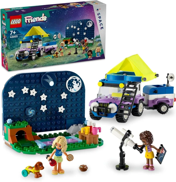 Lego Friends Yıldız Gözlemleme Kamp Aracı 42603-7 Yaş Ve Üzeri Çocuklar Için Oyuncak Teleskop İçeren ürün görseli 1