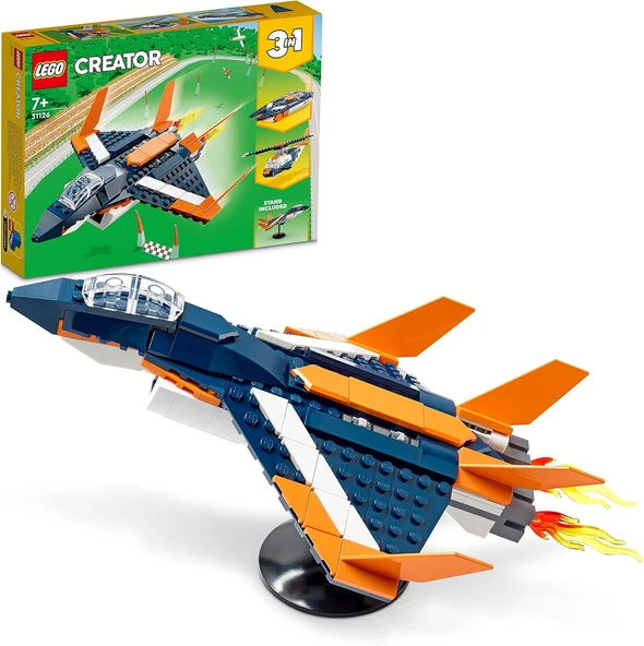 Lego® Creator 3’Ü 1 Arada Süpersonik Jet 31126-7 Yaş Ve Üzeri Çocuklar Için Jet Uçağı, Helikopter Ve ürün görseli 1