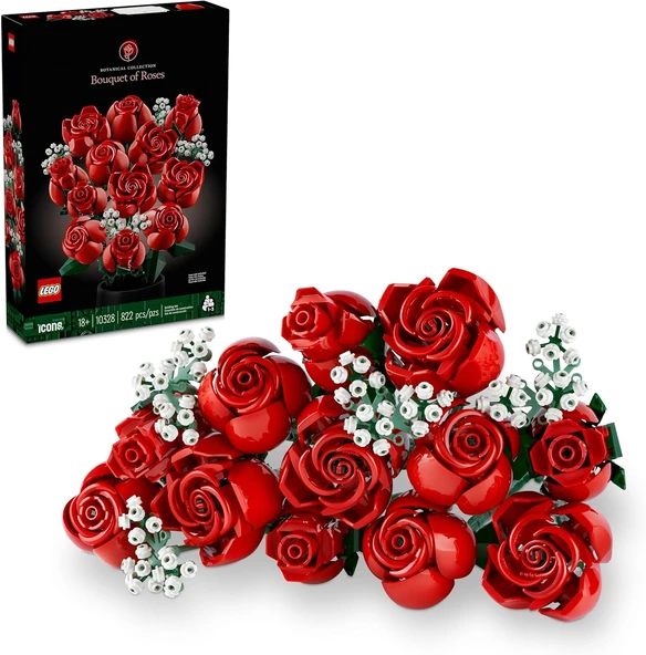 Lego Icons Gül Buketi 10328 - Yetişkinler Için Dekoratif, Koleksiyonluk Ve Sergilenebilir Yaratıcı Ç ürün görseli 1