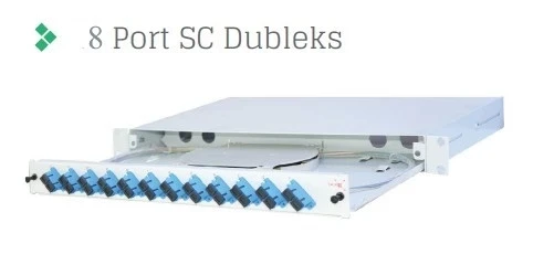 Full Set 8 Fiberli SM SC DX 1U Rack Tipi Fiber Panel ürün görseli 1