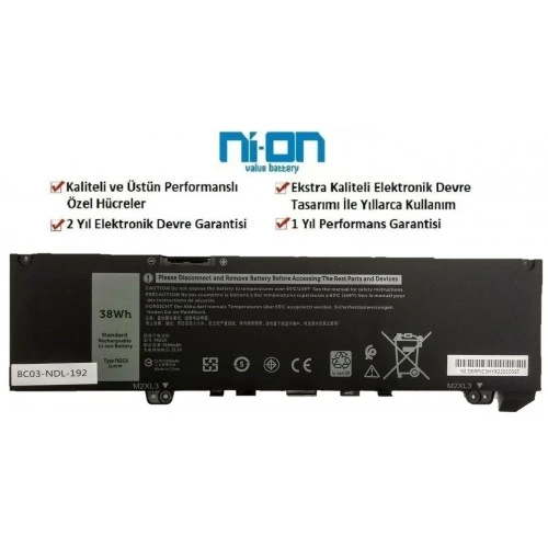 Nion Dell inspiron 7373 uyumlu Notebook Batarya - Pil ürün görseli 1