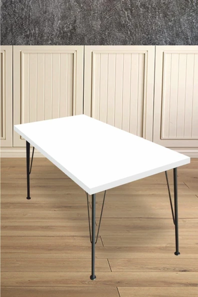 BAMBEDS MOBİLYA 60x120 Dekoratif Mutfak Masası, Yemek Masası, Çalışma Masası, Bilgisayar Masası Beyaz ürün görseli 1