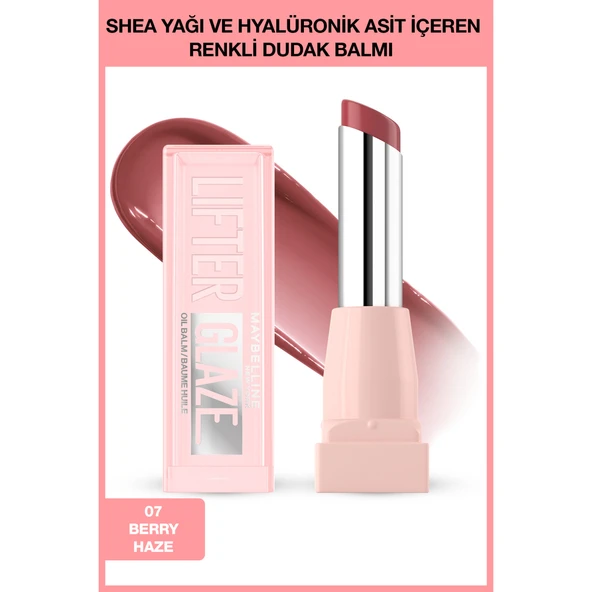 Maybelline New York Lifter Glaze Shea Yağı ve Hyalüronik Asit içeren Renkli Dudak Balmı - 07 Berry Haze ürün görseli 1