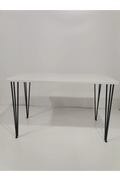 BAMBEDS MOBİLYA 60x120 Dekoratif Mutfak Masası, Yemek Masası, Çalışma Masası, Bilgisayar Masası Beyaz ürün görseli 1
