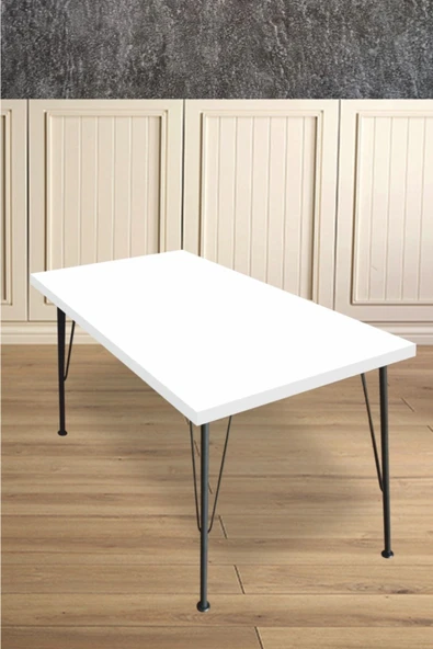 Bambeds Mobilya 60 x 120 Dekoratif Beyaz Mutfak-balkon Masası ürün görseli 1