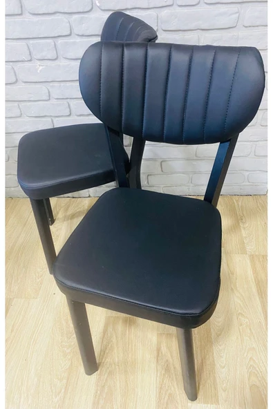 BAMBEDS MOBİLYA 2 Adet Elma Sandalye Deri Mutfak Salon Yemek Odası Sandalyesi Metal Ayak ürün görseli 1