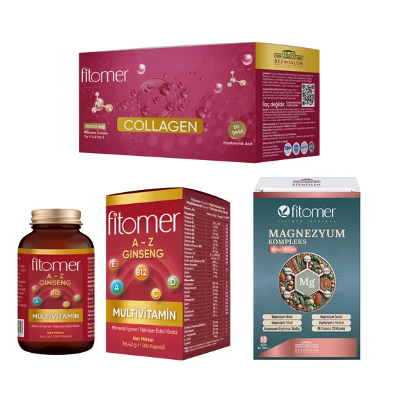 Fitomer Kolajen+ Komple Destek Seti ( Kolajen - Multivitamin 60'lı - Magnezyum ) ürün görseli 1