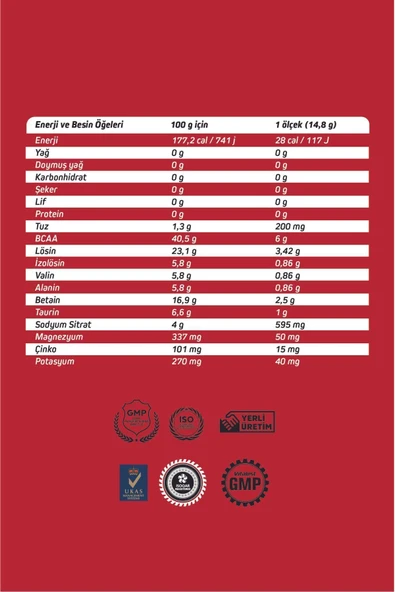 Bcaa 4.1.1 Platinium 444gr. - Limon Aromalı - Resim 3