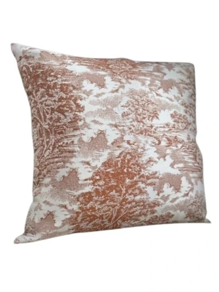 LOOM & LAUREL Jakarlı Dokuma Kumaş Kırlent 45x43 cm (İçi Dolu) Açık Kahverengi Ağırlıklı ürün görseli 1