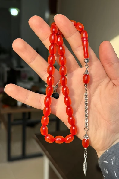 Güzel Kullanımlı Zar Renk Toz Kehribar Tesbih ürün görseli 1