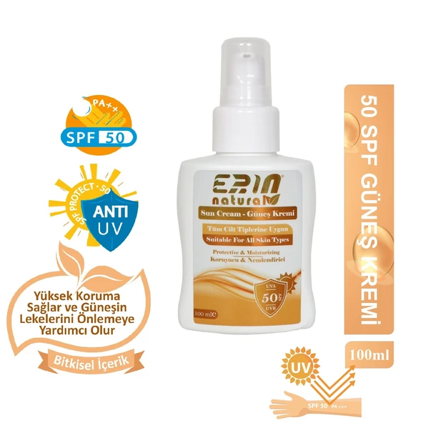 Erin Natural Güneş Kremi Yüksek Koruma 50 Spf 100 ml ürün görseli 1