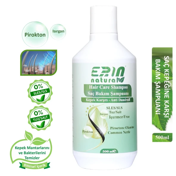 Erin Natural Kepeğe Karşı Etkili Şampuan Sülfatsız & Tuzsuz 500 ml ürün görseli 1